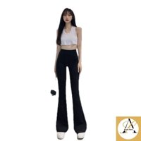 Quần Ống Loe Cạp Cao Dáng Dài ASUBE STORE, Quần legging Nữ Thun Dáng Dài Ôm Mông Ống Loe - CP01