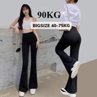 Quần Ống Loe Legging Ngọc Trinh Nữ BIG SIZE 90KG, Lưng Cao Siêu Dài Chất Thun Co Dãn Dày Dặn Tôn Dáng