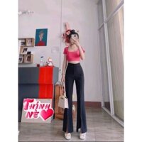 QUẦN ỐNG LOE LƯNG CAO XẺ TÀ
