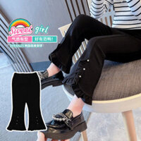 Quần ống loe ngọc trai phong cách Hàn Quốc mặc ngoài ren dễ phối kiểu Tây thời trang bé gái mẫu mới quần co giãn CXHX