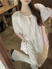 Quần ống loe nhẹ, quần âu hoa nhỏ, quần dài xếp tầng mỏng, lưng cao, ôm sát nữ