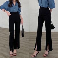 Quần ống loe xẻ gấu chất vitex tuyết mưa phong cách hàn quốc