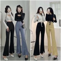 Quần ống Loe Xẻ Gấu dài 100cm Nhiều Màu Chất Vải Tuyết Mưa Cao Cấp hottrend 2022_M960