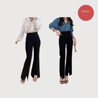 Quần ống loe xẻ gấu hot trend tôn dáng