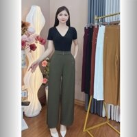 Quần ống rộng 6 NÚT culottes lưng thun sau dáng suông chất liệu VẢI ĐŨI cao cấp nhiều màu MÀU MỚI [6N]