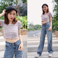 Quần Ống Rộng Big Size Xanh Đá Thời Trang - Quần Jean Size Đại - Lưng Cao Siêu Tôn Dáng 🥇