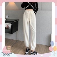 Quần Ống Rộng Bo Gấu Cạp Chun Quần Jogger Nữ Chất Vải Nỉ Tăm Phong Cách Năng Động Mã 108