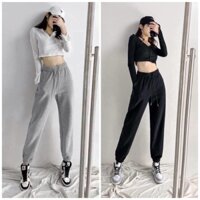 Quần ống rộng bo gấu, quần jogger len tăm hàng chuẩn đẹp dày dặn