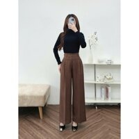 Quần Ống Rộng 𝐂𝐂𝐇𝐀𝐓 Dáng Suông 2 Ly Họa Tiết Răng Sói Chất Liệu Tuytsi Cao Cấp 24QDS5003ST