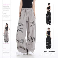Quần ống rộng Họa Tiết Graffiti Thời Trang Hàn Quốc Cho Nam Nữ simple fashion unisex quần baggy quần jogger nam ống rộng quần tây nữ