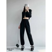 Quần ống rộng jogger nữ unisex  giá rẻ vải thun chất tổ ong dày dặn dáng bomber mặc hè thu đông mã 909