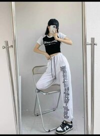Quần ống rộng jogger unisex, quần jogger trơn chất nỉ ngoại kiểu dáng thể thao năng động - trắng - M