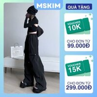 Quần ống rộng kaki nam nữ có gắn đinh tạo kiểu độc lạ Quần ống suông rút cạp hiiphop cá tính unisex ngầu T384G