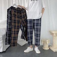 Quần ống rộng kẻ caro nam nữ - quần vải unisex- năng động thoải mái - Đổi trả free nếu không ưng hoặc hàng lỗi - VANG,M
