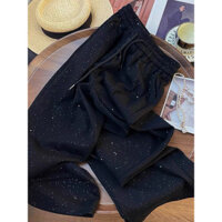 Quần ỐNg RộNg Lụa băng bầu trời đầy sao sáng bóng quần dài thể thao thường ngày lau sàn ống đứng cạp cao mẫu mới mùa hè cho nữ áo giáp trẻ em