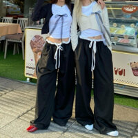 Quần ống rộng lưng chun kiểu bèo LADY STORE phong cách thoải mái Q117