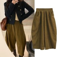 Quần ỐNg RộNg Maillard cổ điển Jiashucheng quần chuối củ cải tám phân thu đông cho nữ quần đèn lồng hình Quả lê thường ngày rộng rãi cho nữ