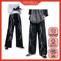 Quần ống rộng nam nữ Raacusstore dáng suông rộng, quần suông nam nữ ống rộng unisex lem tăm - ĐEN QN LOANG TÍA SÉT,L<60KG
