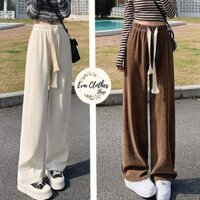 Quần ống rộng nỉ nhung tăm Lylyshop Unisex cao cấp | Quần ống rộng nỉ nhung tăm cho nam, nữ