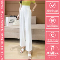 Quần Ống Rộng Nữ Quần Ống Đứng Nữ Hai Cúc Xếp Ly Trước