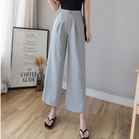 Quần ống rộng nữ vải đũi nhiều màu Q38 - xám,m