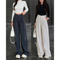 Quần ống rộng nữ xếp ly chất GOLD Jun Store 388 P2K8