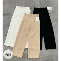 Quần ống rộng ống xuông cullotes cạp liền xuốt eo khóa trước chất cao cấp - be,M<50kg6890