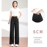Quần ống rộng ống xuông cullotes cạp liền xuốt eo khóa trước chất cao cấp - be,L<55kg7294