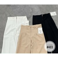 Quần ống rộng ống xuông cullotes cạp liền xuốt eo khóa trước chất cao cấp - be,M<50kg6890