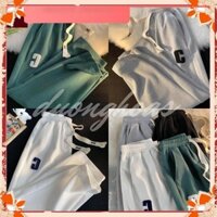 Quần Ống Rộng Suông Chất Tổ Ong Chữ C - Quần Thể Thao Unisex Dày Dặn Phong Cách Ulzzang
