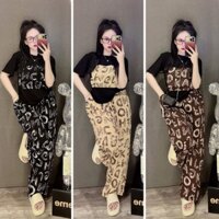 Quần Ống Rộng Suông Vải Lụa Họa Tiết Mỏng Mềm