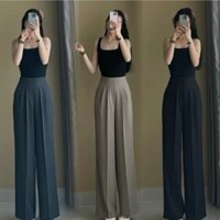 Quần ống suông cạp liền nữ quần tây nữ vải gold Nhật khoá lệ dài 103cm ghen bụng và che khuyết điểm cực tốt M91