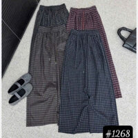 Quần ống suông nữ kẻ caro nhỏ mặc mùa đông (Chất Vải umi dạ mềm mịn) mã 320