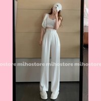 Quần Ống Suông Nữ Lưng Cao