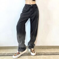 Quần ống suông pha màu loang xám đen 𝗕𝗟𝗔𝗖𝗞 𝗗𝗥𝗢𝗣 𝗝𝗘𝗔𝗡