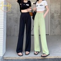 Quần Ống Suông Rộng Nữ Lưng Cao JendyFashion Quần Tây Nữ Màu Đen Xanh Bơ Mềm Dáng Đứng Chất Vải Ruby Cao Cấp,S1CRB