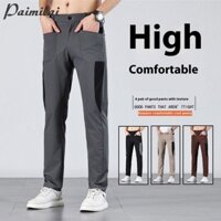 Quần ống thẳng nam đô thị sành điệu với thiết kế chắp vá để mặc hàng ngày