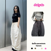 Quần parachute harem nam nữ dáng thụng vitage,quần dài vải kaki cao cấp dễ vận động julydoshop
