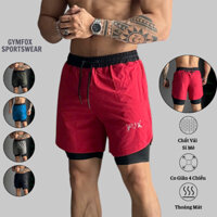 Quần Short 2 Lớp Nam GymFox Vải Xi Mè Nhẹ Nhàng Thoải Mái Vận Động