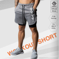 Quần Short 2 Lớp Tập Gym LIKEFIT Thể Thao Nam Ý
