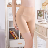 Quần short an toàn kiểm soát bụng cao, chống lộ, quần định hình cơ thể, quần legging không đường may bằng lụa băng cho phụ nữ, quần kiểm soát bụng sau sinh mỏng