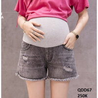 Quần short bầu jeans rách sang chảnh QDD67