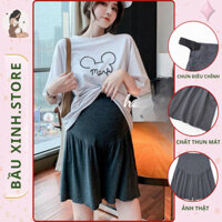 Quần Short Bầu 💞𝑭𝑹𝑬𝑬𝑺𝑯𝑰𝑷💞 Quần Lửng Bầu, Quần Đùi Jean Bầu, Quần Mặc Trong Váy Siêu Mát Chất Cotton Lạnh