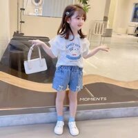 Quần Short Bé Gái Mùa Hè 2024 Mới Vừa Lớn Trẻ Em Váy Ngắn Mỏng Bé Gái Mặc Bên Ngoài Phù Hợp Với Quần Jean Bé Gái
