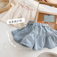 Quần Short Bé Gái, Quần Jean Mùa Hè, Quần Culottes Mùa Hè Cho Bé Gái, Quần Short Denim, Quần Áo Trẻ Em Mặc Ngoài