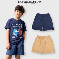 Quần short bé trai Bigfox Miss Meow, đồng phục học sinh nam cấp 1,2 chất thô đũi size đại 7-15 tuổi