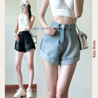 Quần short bò nữ SALY short  jeans cạp cao gập gấu trẻ trung - Quansoocgapgau7458_P10K3