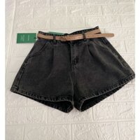 Quần Short Bò Nữ Sogeum Quần Sooc Jean Một Khuy Kèm Đai