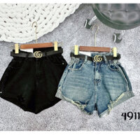 Quần short bò rách gấu, Quần đùi jean nữ gấu gập - Không kèm đai QS4911 - NhiNhi Shop
