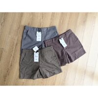 Quần short caro nữ lưng vừa Z.R chất vải tây mịn,mát-hàng xuất